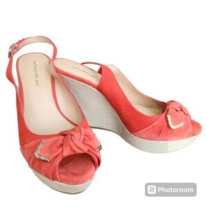Antonio Melani Reena Red Wedge Heels Size 10